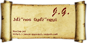 János Gyöngyi névjegykártya